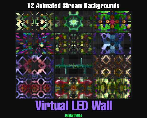DJ＆ミュージック配信用アニメ背景：12種類のループLEDステージビジュアル（VTuber／ストリーマー向け） / DJ & Music Animated Backgrounds for Vtubers and Streamers: 12 Loop Visuals LED Wall Stage
