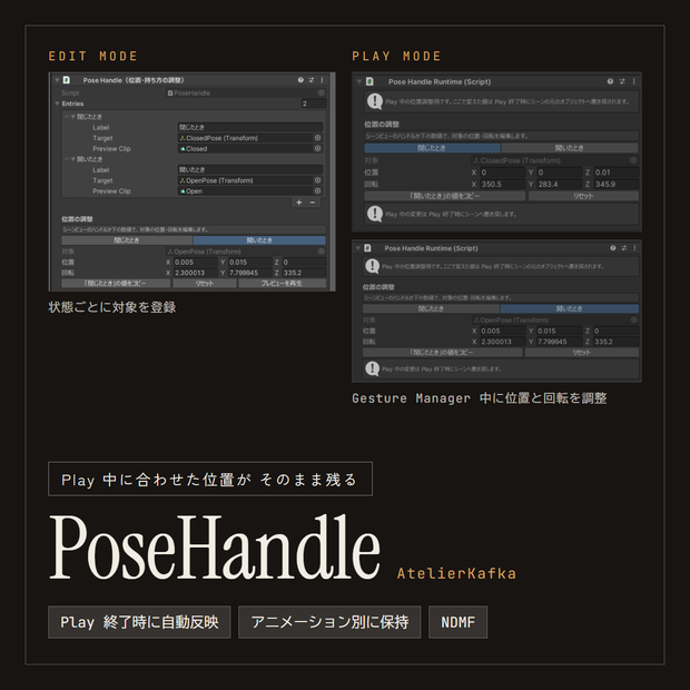 【無料】PoseHandle【エディター拡張 / NDMF】