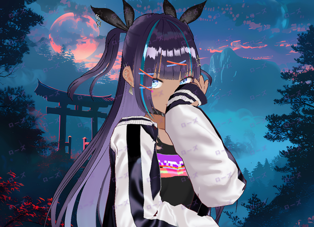 【VRoid】 Blue Sparkle Eyes - ローズ