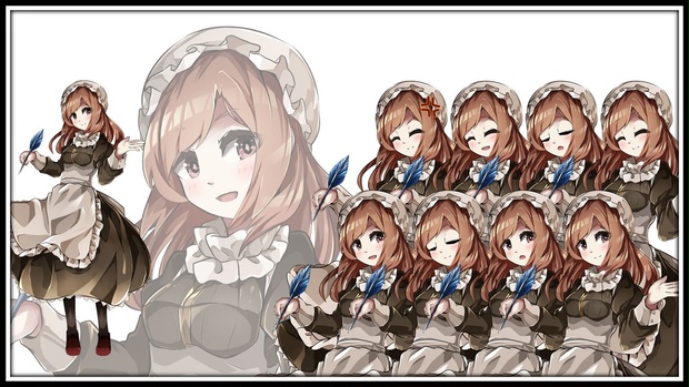 高画質立ち絵素材 受付嬢 メイド トゥマレ 七三ゆきのアトリエ Booth