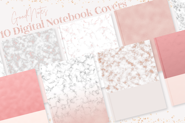 GoodNotes表紙セット｜ローズゴールドGoodNotseテンプレート