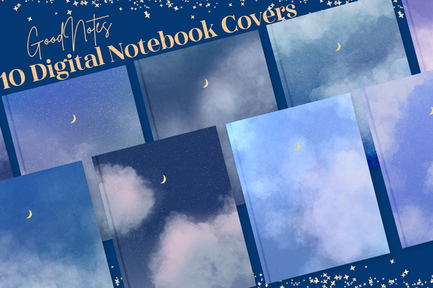 GoodNotes表紙セット｜月と夜空GoodNotseテンプレート