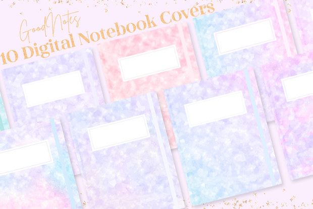 GoodNotes表紙テンプレート｜パステルクリスタルGoodNotseテンプレート