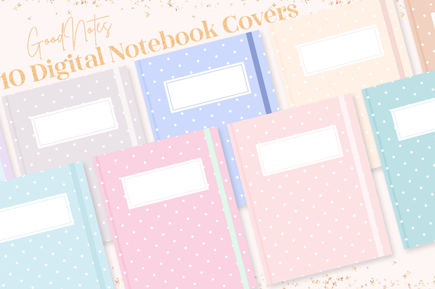 可愛い水玉模様のGoodNotes5表紙テンプレート
