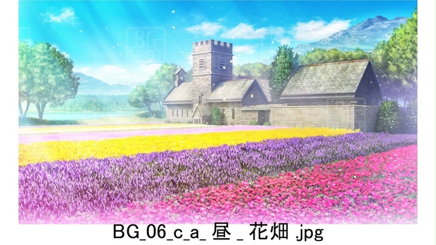 BG06_教会裏の～花畑 - BGスポット：背景素材ショップ - BOOTH