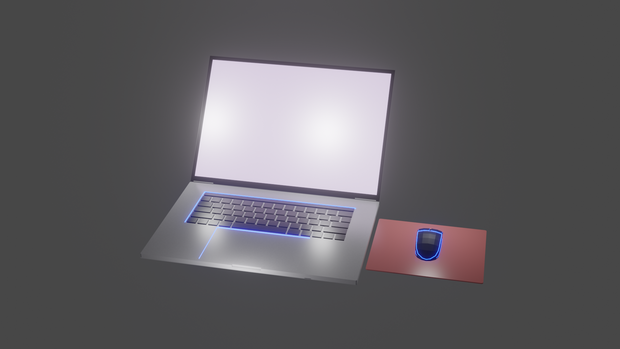 【3DCG】ノートPCとマウスのセット