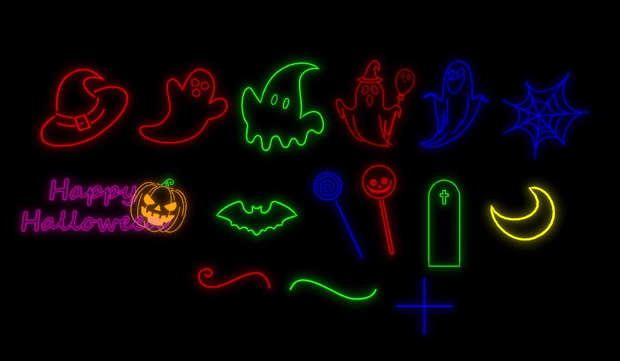 ハロウィン向けネオン素材