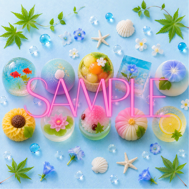 夏の和菓子　デジタルペーパー【全10種】「PNG形式」