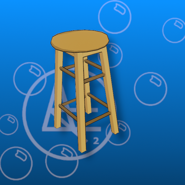 Free Stylized Wooden Stool Prefab