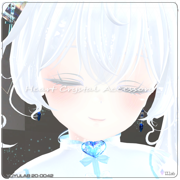 YUYULAB 20-0042 Accessory ハートクリスタルアクセサリー 【MA対応・VRchat想定】