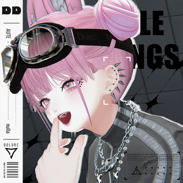 【13アバター対応ピアス】Needle Wings【VRC】