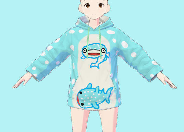 {無料}ジンベイザメのパーカー　whealshark(vroid)