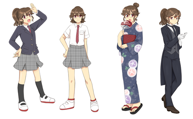 【10/10追加】赤ふち眼鏡の少女の立ち絵