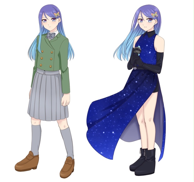 2 11追加 蝶の髪飾りをした少女の立ち絵 らいらの立ち絵倉庫 Booth