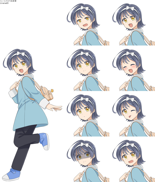 カチューシャを付けた女の子の立ち絵
