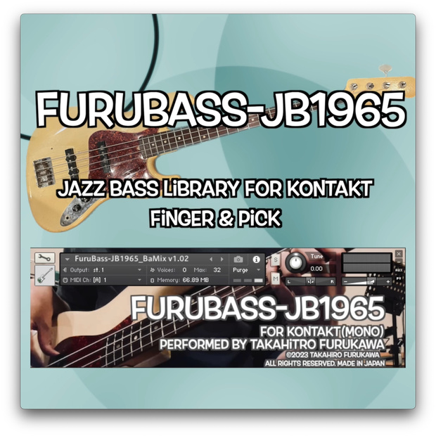 [Bass Library]FuruBass-JB1965 - Fingerstyle, Picked, & Slap Techniques for KONTAKT