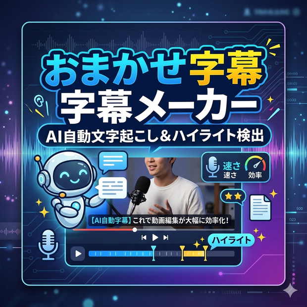 おまかせ字幕メーカー - AI自動文字起こし＆ハイライト検出