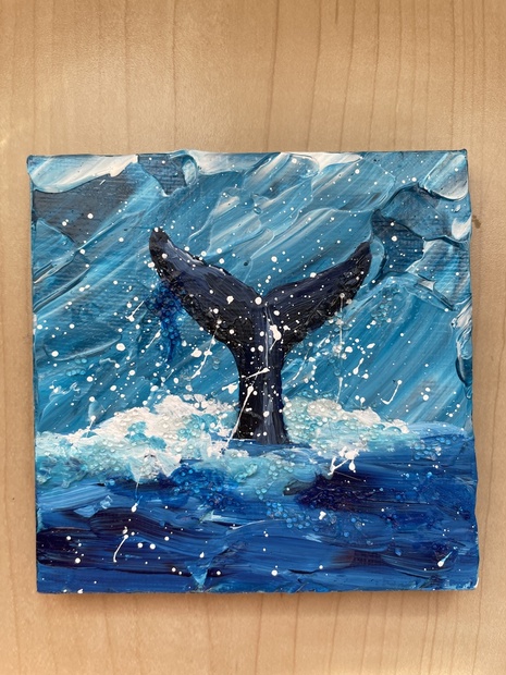アクリル画 クジラ 鯨 アートパネル 絵画 超特価 - 絵画