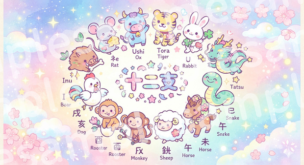 【AI生成】十二支？｜商用利用OK｜6セット