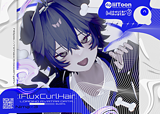 【13アバター対応】Flux Curl Hair【VRChat】