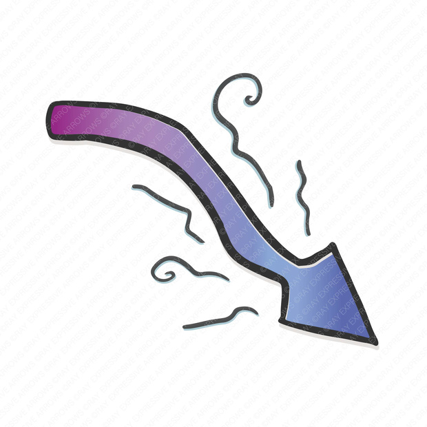 しょんぼり下降矢印_Expressive Arrows