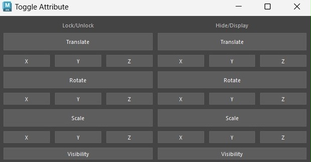 【無料】Toggle Attribute【Maya用スクリプト】