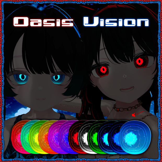 Oasis Vision ♥ VRChat瞳テクスチャ ♥ 10アバター対応 ♥ Eye Texture