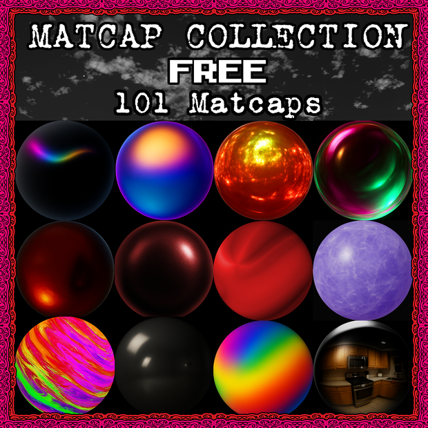 [無料] 100 Matcap Collection 3 ❤️‍🔥 商用利用可 ❤️‍🔥 TafuStore ❤️‍🔥