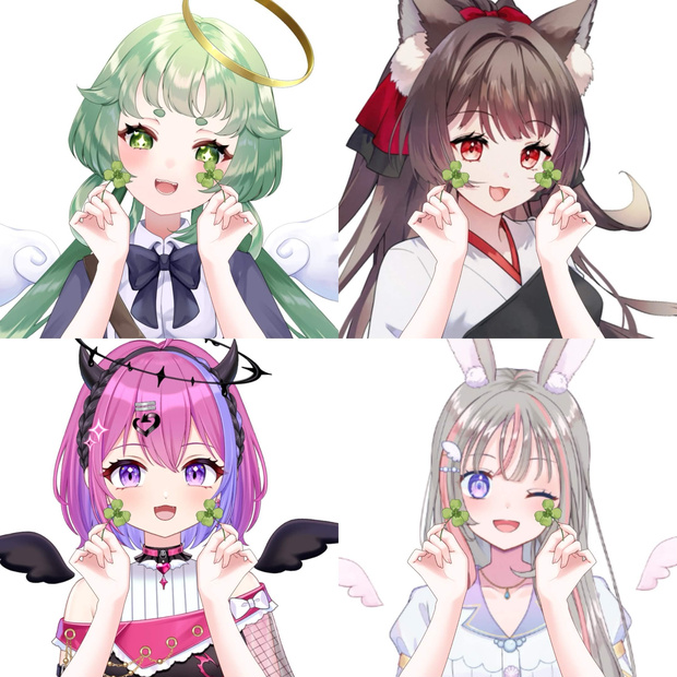 Vtuber素材-四つ葉のクローバーを持つ手-高画質＋商用利用権