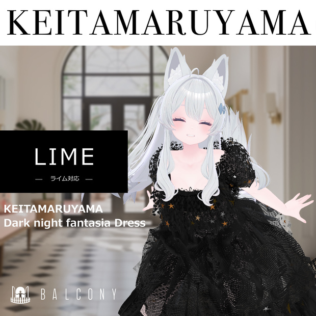 ライムちゃん対応『KEITA MARUYAMA  Dark night fantasia Dress』