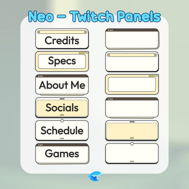 【Twitchパネル】レトロポップ・ネオブロータリズム 36種セット / Neo Twitch Panels Set (商用利用可)