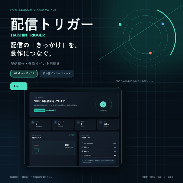 Stream Trigger | 配信トリガー : 配信操作とTwitch・YouTube連動を自動化するWindowsアプリ