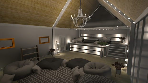 Comfy Small Avatar World with Bean Bag Chairs