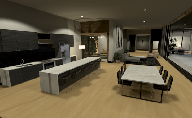Cliffside Modern Home VRChat Udon World
