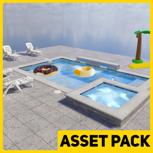Pool Props Unity VRChat Inflatable Tubes and Patio Furniture
