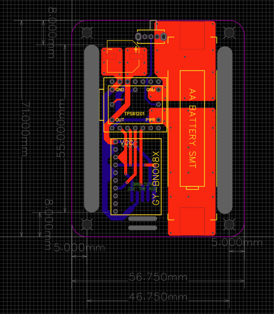 SlimeVRトラッカーPCBデータ ニッケル水素電池駆動 AA_Ni-MH SLIME