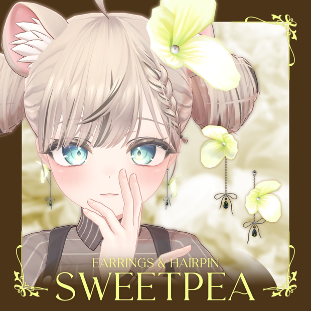 [16アバター対応] SweetPea Earrings & Hairpin