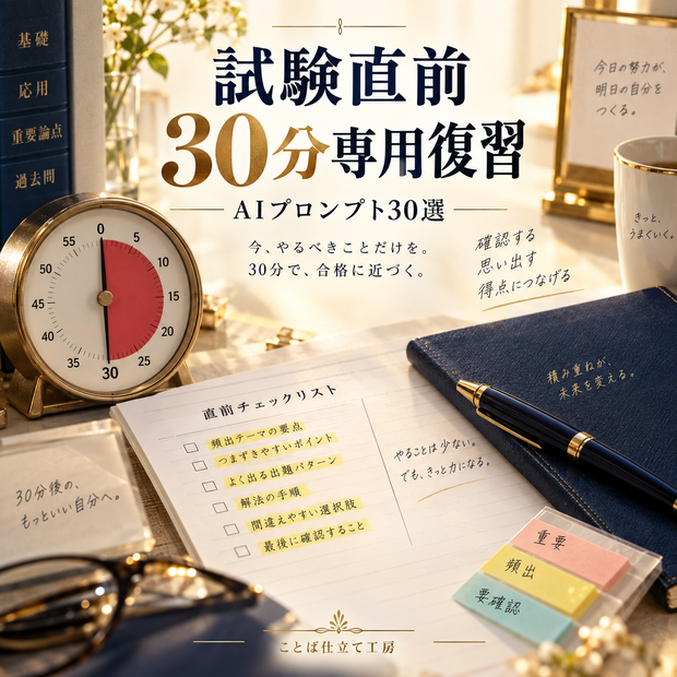 試験直前30分専用復習｜コピペで使えるAIプロンプト30選