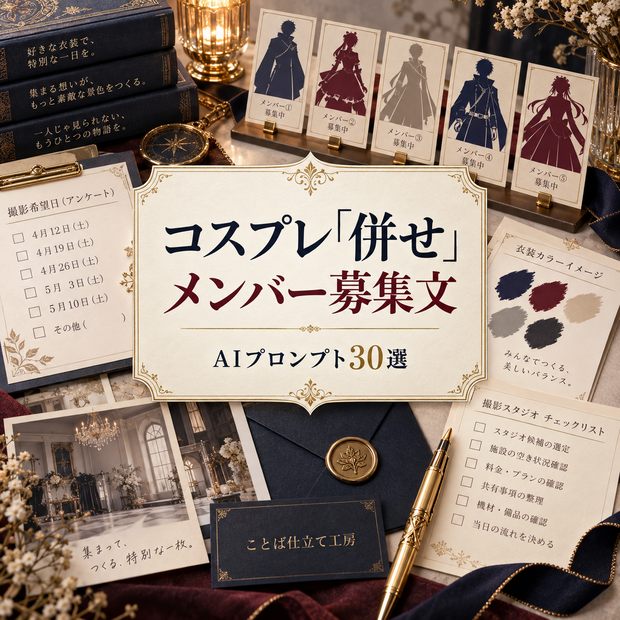 コスプレ『併せ』メンバー募集文｜コピペで使えるAIプロンプト30選