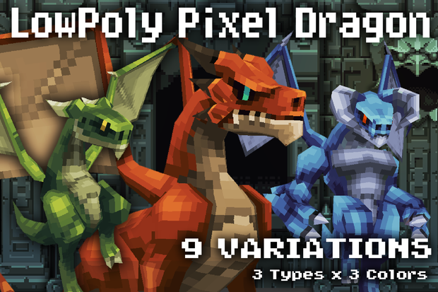 LowPolyPixelDragon