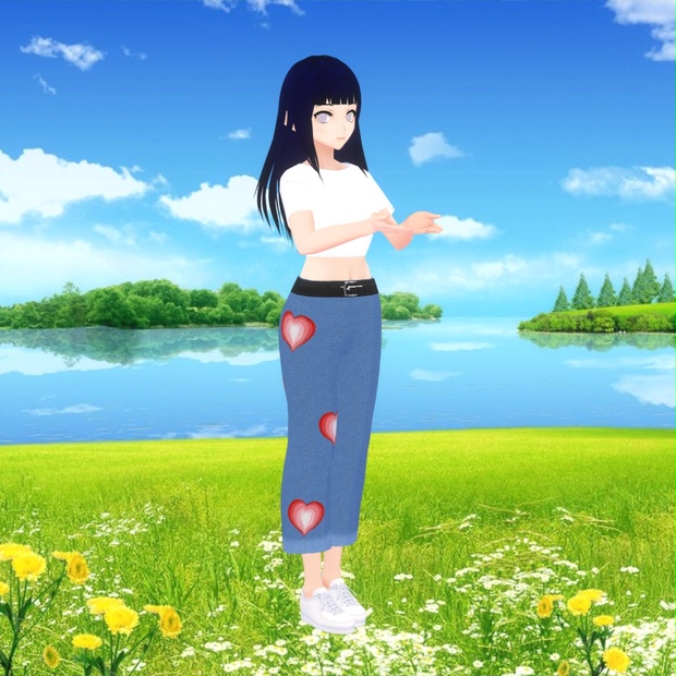 heart painted jeans (set of 3) vroid texture pockypopuwu BOOTH