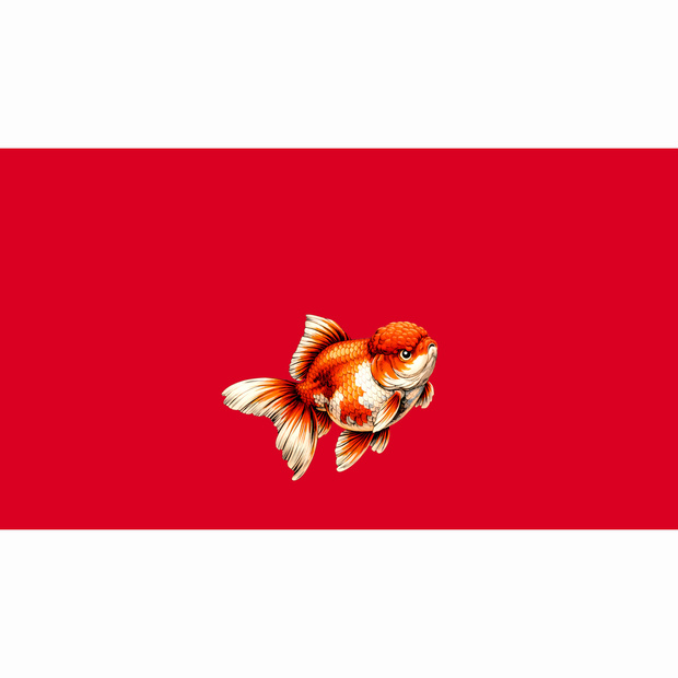 和風素材｜劇画調金魚1号中央下25度・5色セット（右向き・左向き）計10枚、7680ｘ4320PNG（高解析度・商用利用可）