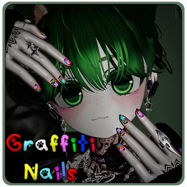 【VRChat】 Graffiti Nail Set for Manuka