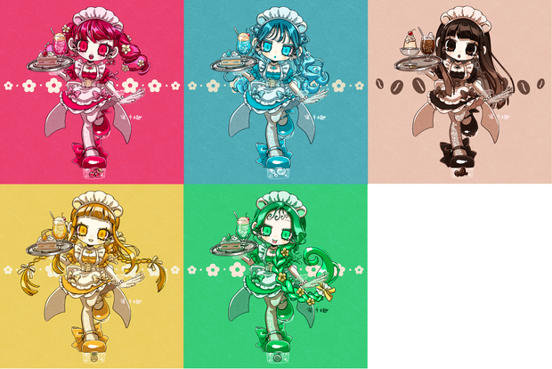 無料ダウンロードイラスト素材、SNSアイコン(メイドちゃん)