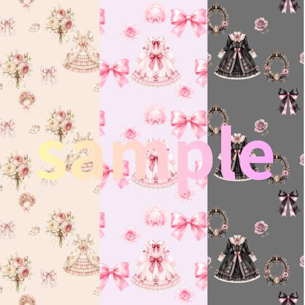 Romantic Lolita Collection 水彩デジタルペーパー 3種セット