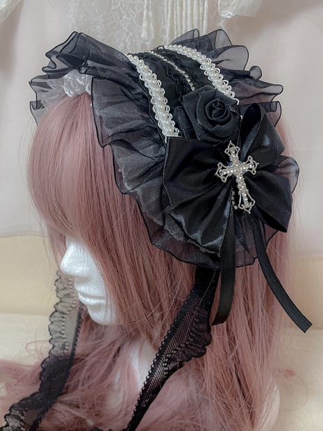 【依頼品】黒薔薇ヘッドドレス✝️