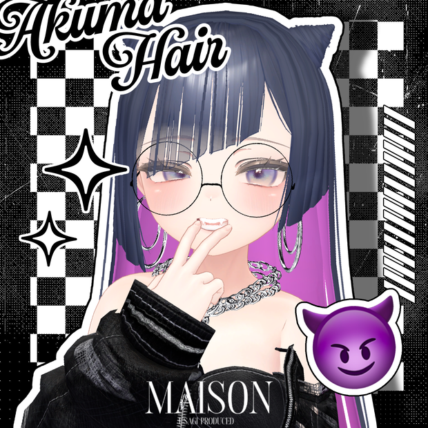 [VRC Hair] 👿あくまHair👿+丸めがね