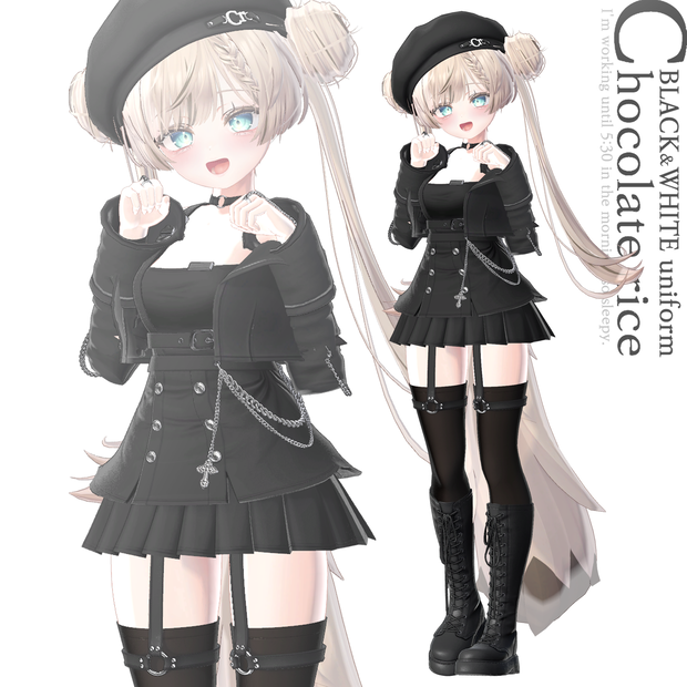 【11アバター対応】 BLACK&WHITE_Uniform