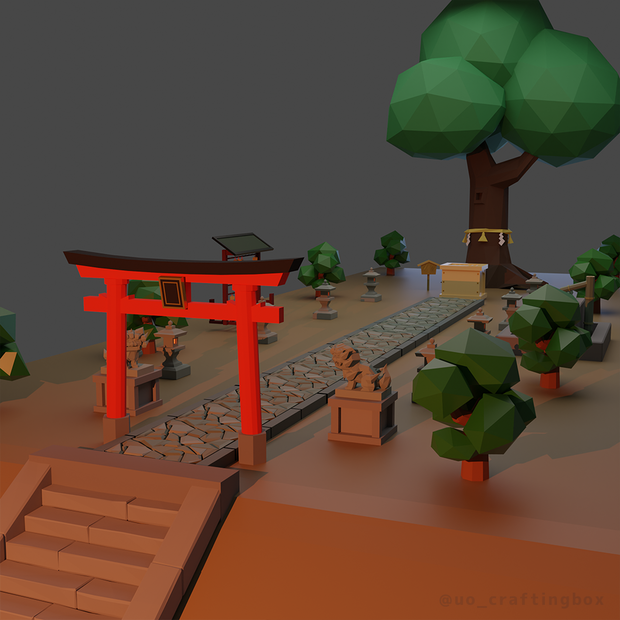 [FREE] Low Poly Shrine Pack / [無料] ローポリ神社パック