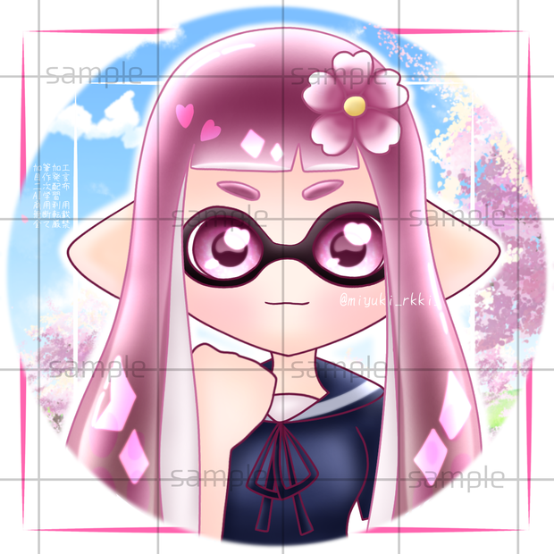 春イメージイカちゃんフリーアイコン